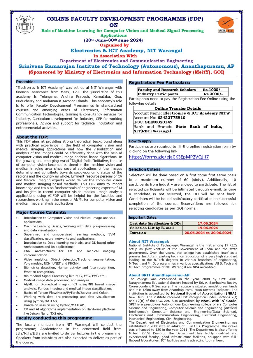 Role of Machine Learning for Computer Vision and Medical Signal Processing 2024